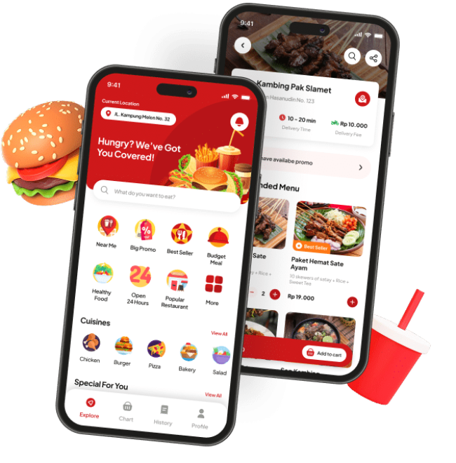 Person ordering food on a phone